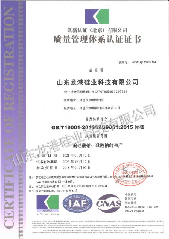 Quality System Certification (Chinese)