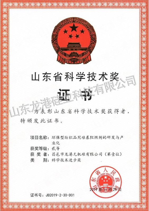 Second prize of Shandong science and Technology Progress Award